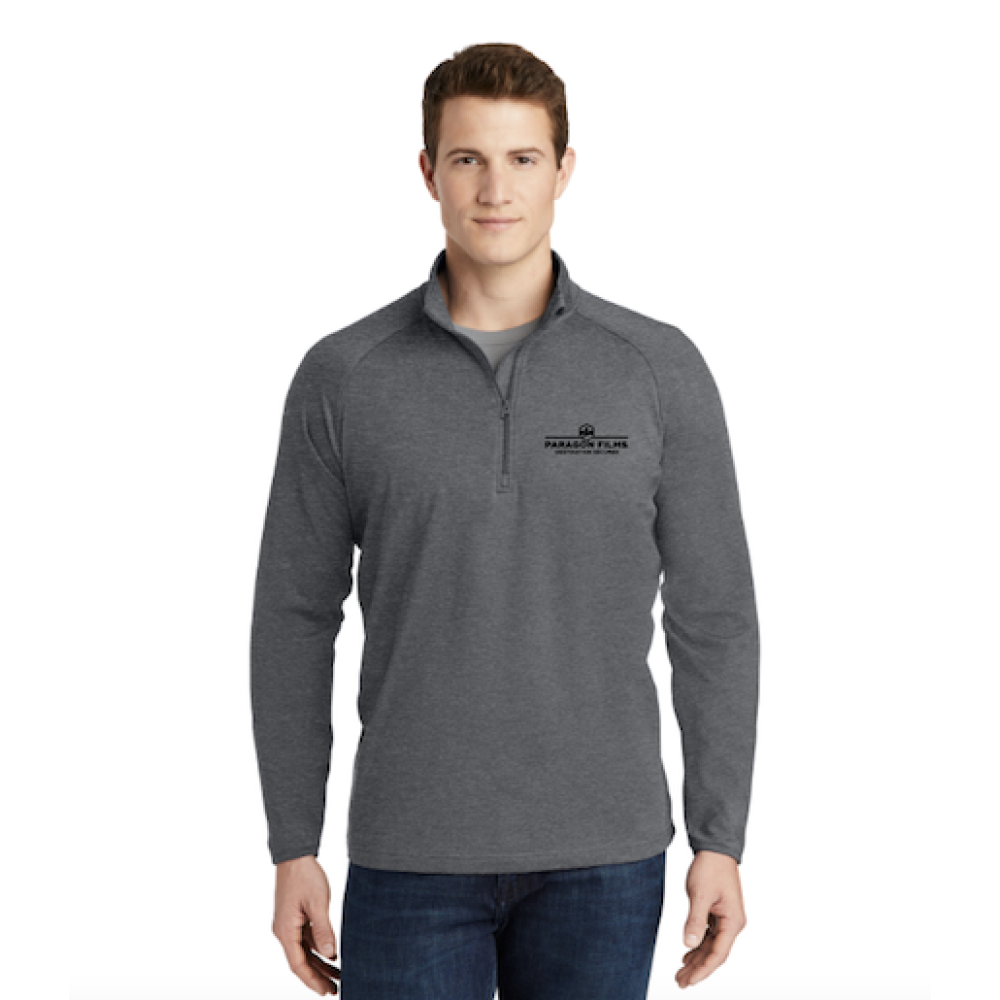 Charcoal Grey Heather SportTek SportWick Stretch 1/4Zip Pullover (TALL)